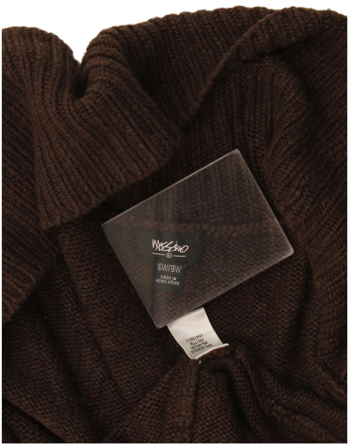 Mossimo Womens Open Cardigan Sweater US 16 2XL Brown Acrylic