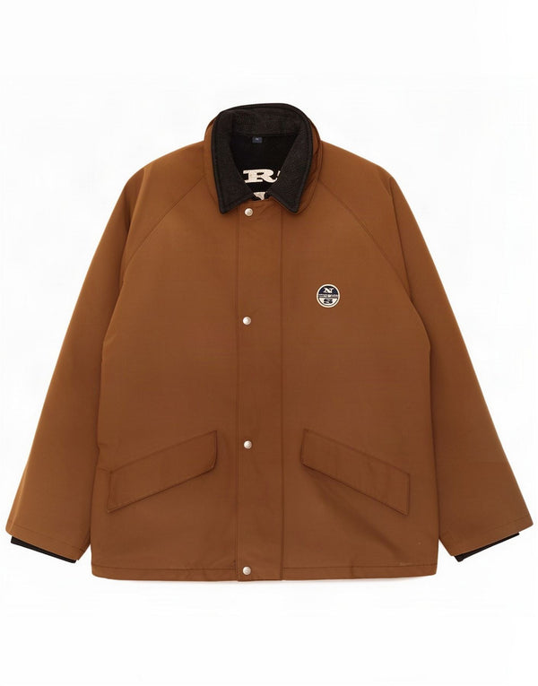 North Sails Mens Bomber Jacket UK 42 XL Brown Colourblock Cotton