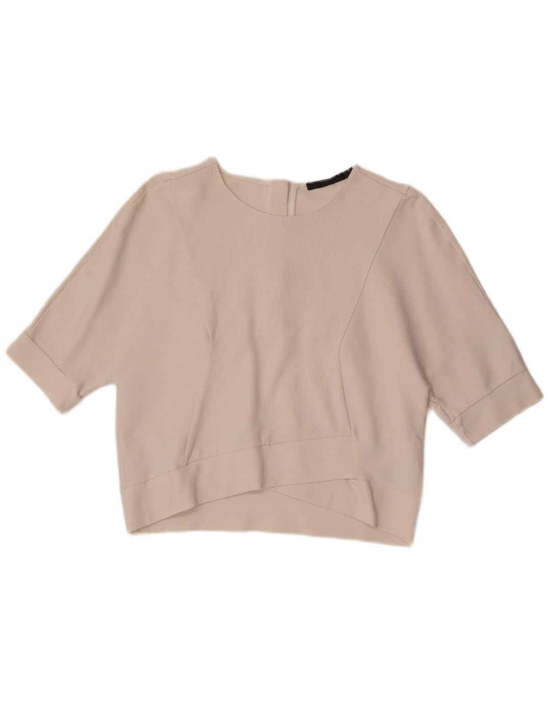 Zara Womens Blouse Top UK 14 Medium White Cotton