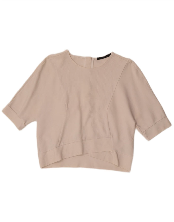 Zara Womens Blouse Top UK 14 Medium White Cotton