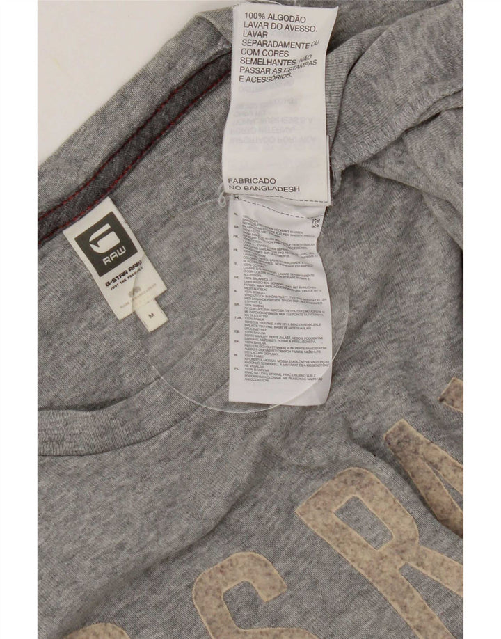 G-Star Womens Graphic T-Shirt Top UK 12 Medium Grey Cotton