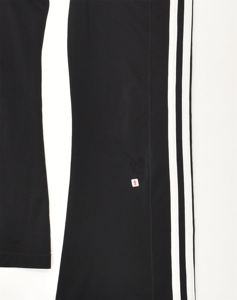 ADIDAS Girls Flare Tracksuit Trousers 7-8 Years Black Polyester | Vintage Adidas | Thrift | Second-Hand Adidas | Used Clothing | Messina Hembry 