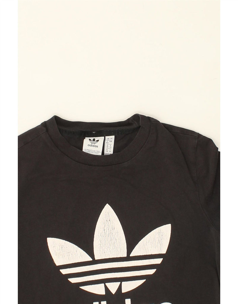 ADIDAS Womens Graphic T-Shirt Top UK 12 Medium Black Cotton Vintage Adidas and Second-Hand Adidas from Messina Hembry 