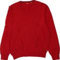 IZOD Mens V-Neck Jumper Sweater XL Red Cotton Vintage Izod and Second-Hand Izod from Messina Hembry 