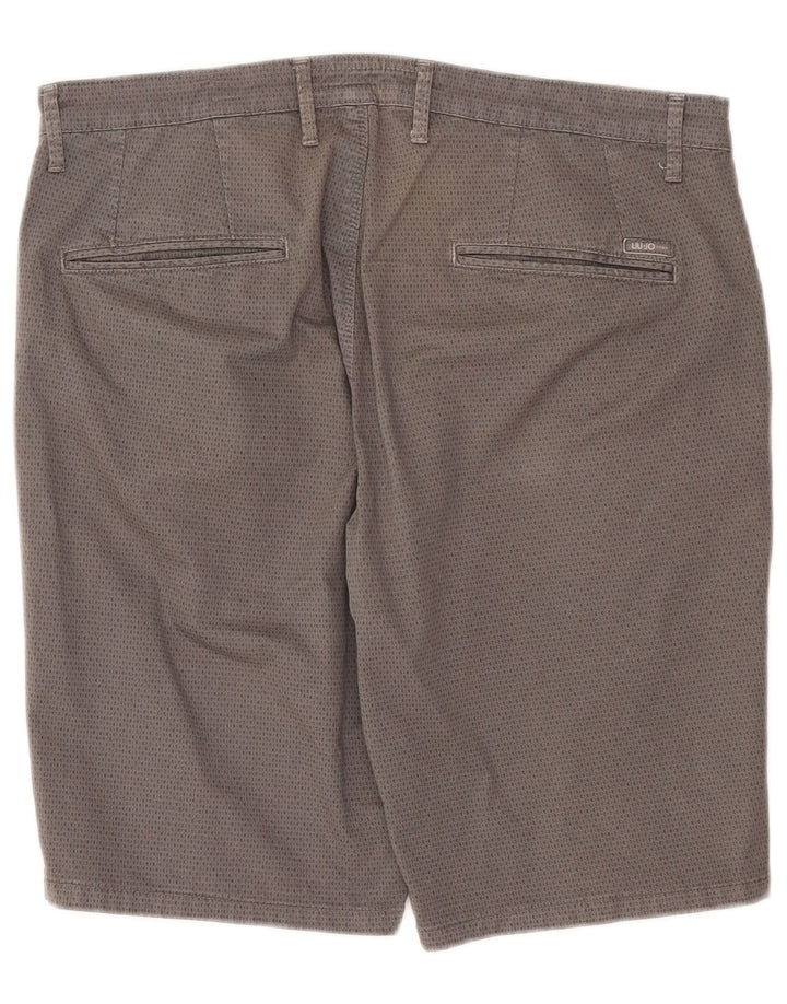 LIU JO Mens Chino Shorts IT 56 3XL W40 Grey Spotted Cotton