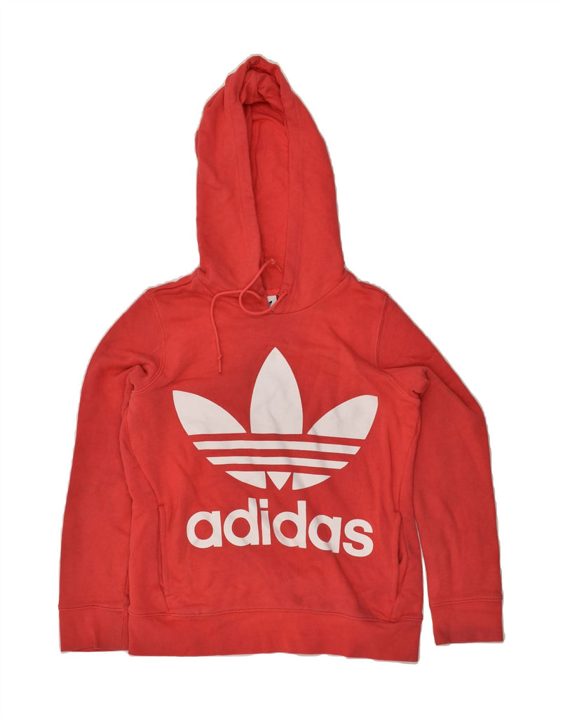 ADIDAS Womens Graphic Hoodie Jumper UK 6 XS Red Cotton | Vintage Adidas | Thrift | Second-Hand Adidas | Used Clothing | Messina Hembry 