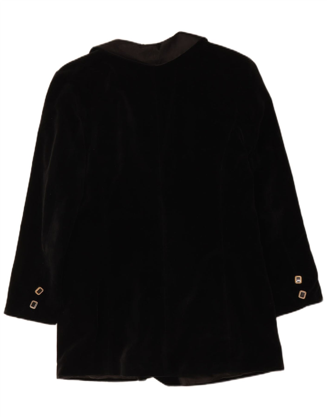 Vintage Womens Double Breasted Velvet Blazer Jacket UK 14 Medium Black