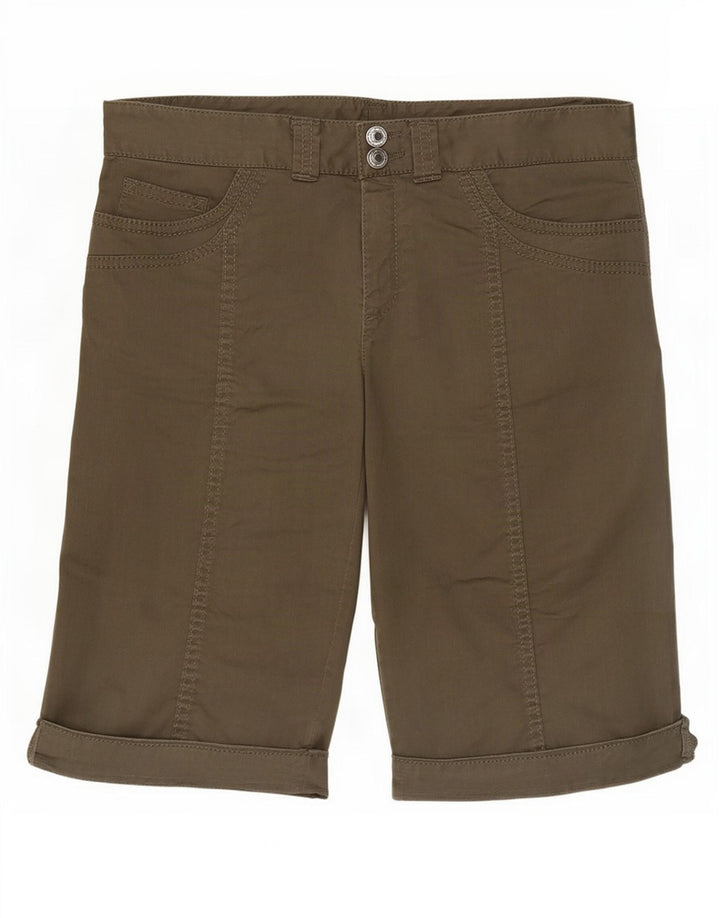 Benetton Womens Casual Shorts IT 44 Medium W30 Khaki Cotton
