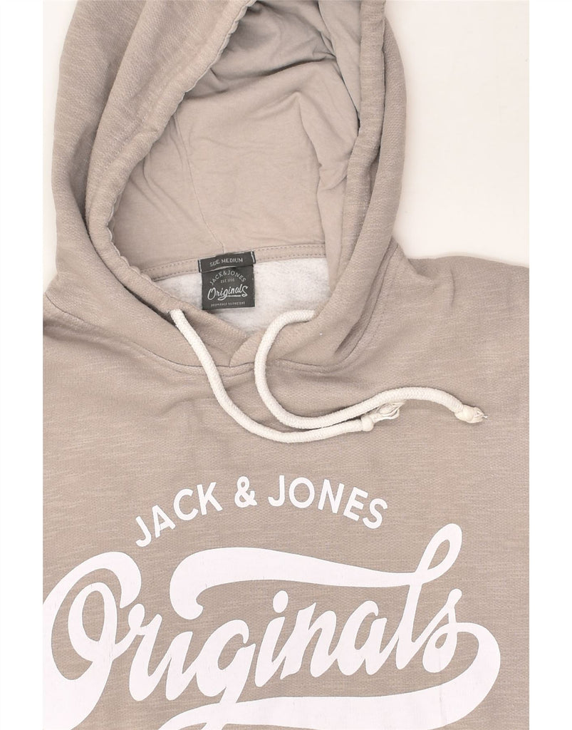 JACK & JONES Mens Graphic Hoodie Jumper Medium Grey Cotton | Vintage Jack & Jones | Thrift | Second-Hand Jack & Jones | Used Clothing | Messina Hembry 