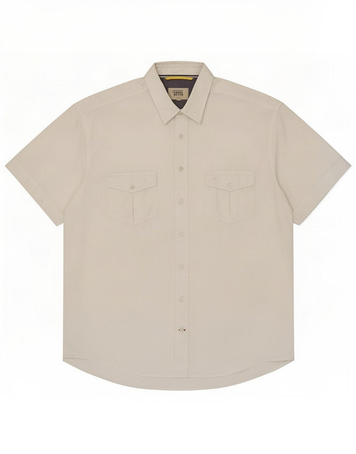 Camel Active Mens Short Sleeve Shirt XL White Cotton