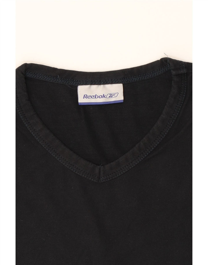 REEBOK Womens T-Shirt Top UK 12 Medium Black Vintage Reebok and Second-Hand Reebok from Messina Hembry 