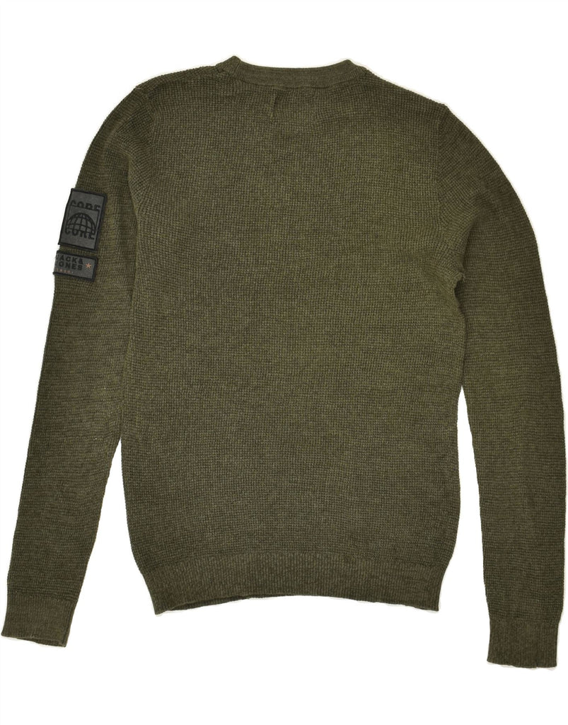 JACK & JONES Mens Crew Neck Jumper Sweater XS Khaki Cotton | Vintage Jack & Jones | Thrift | Second-Hand Jack & Jones | Used Clothing | Messina Hembry 