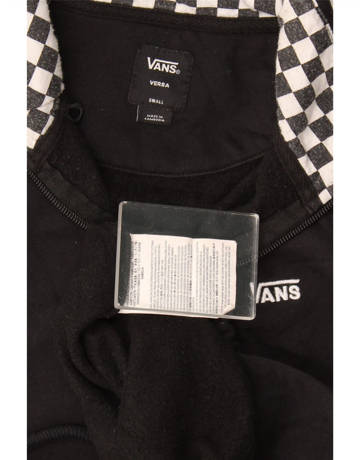 Vans Mens Zip Neck Sweatshirt Jumper Small Black Geometric Cotton