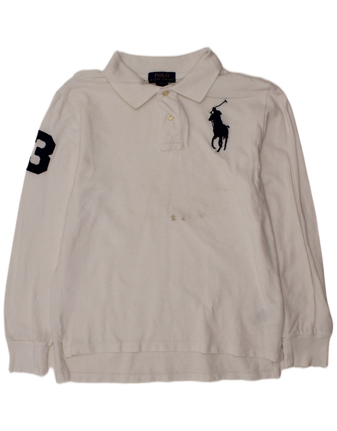 POLO RALPH LAUREN Boys Graphic Polo Shirt 10-11 Years Medium White