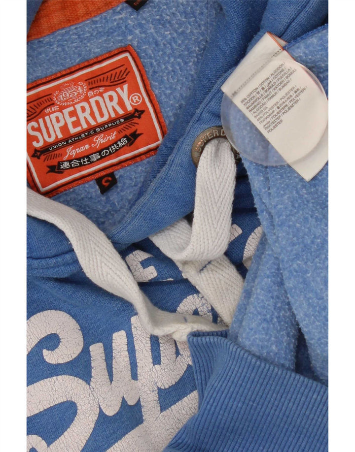 Superdry Mens Graphic Hoodie Jumper Small Blue Cotton