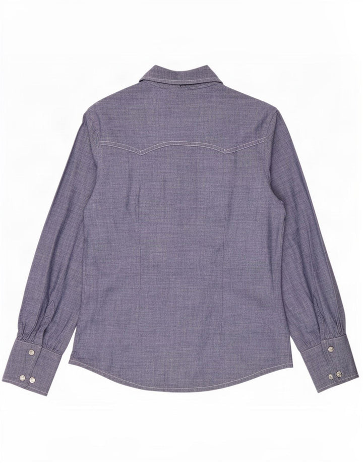Levi's Womens Shirt UK 14 Medium Blue Cotton