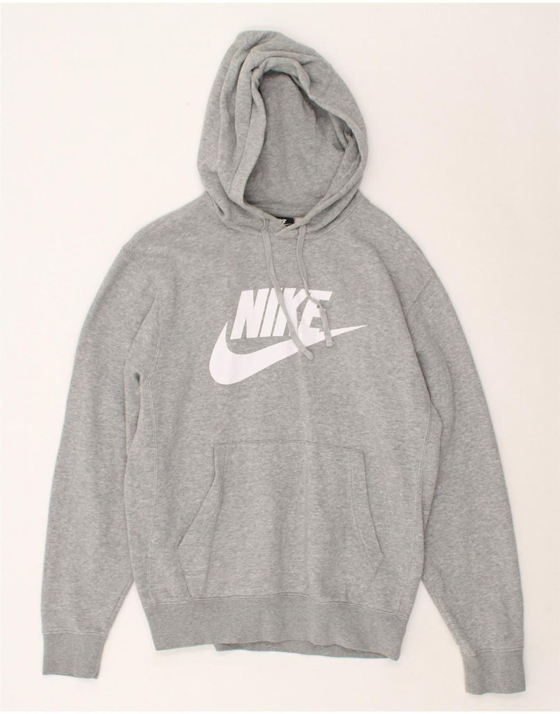 NIKE Mens Graphic Hoodie Jumper Small Grey Cotton | Vintage Nike | Thrift | Second-Hand Nike | Used Clothing | Messina Hembry 