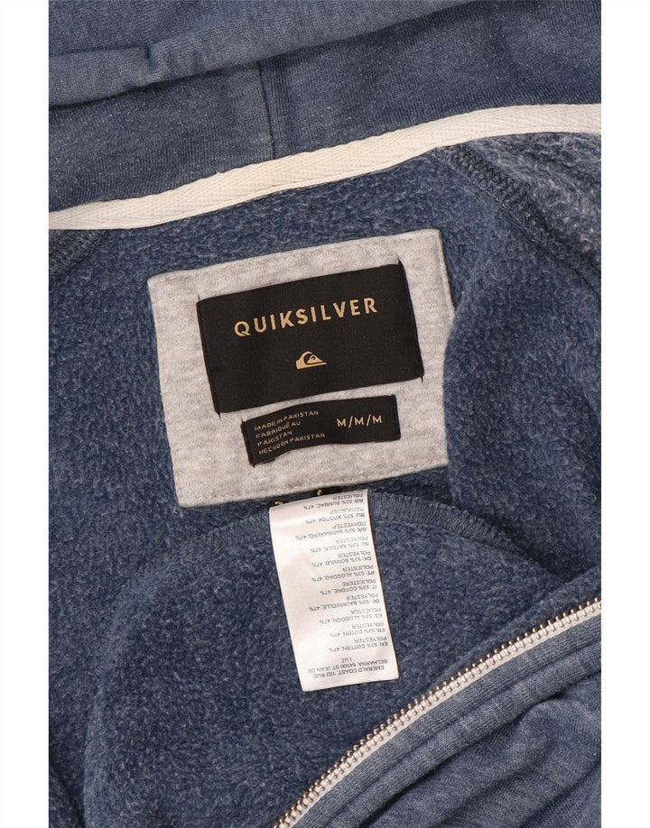 Quiksilver Mens Zip Hoodie Sweater Medium Blue Cotton