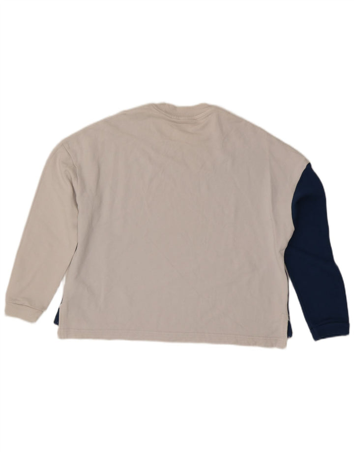 REEBOK Womens Oversized Sweatshirt Jumper UK 16/18 Large Blue Colourblock