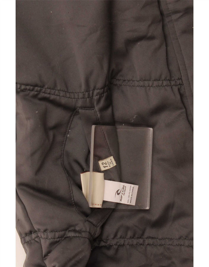 Rip Curl Womens Reversible Padded Jacket UK 12 Medium Grey Polyester