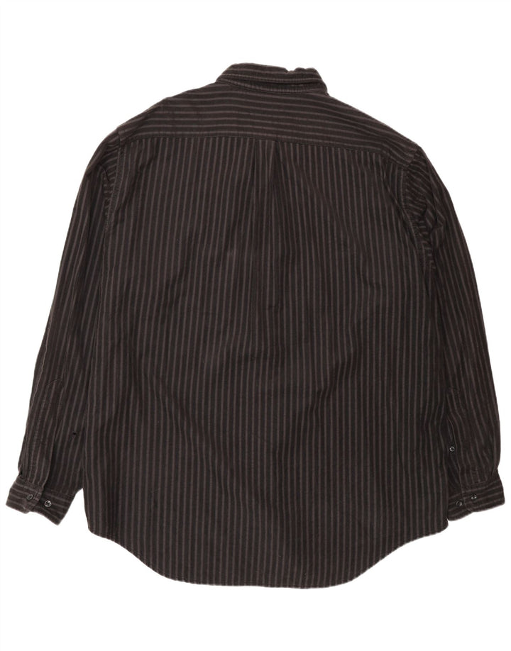 Marlboro Classics Mens Shirt 2XL Brown Striped Cotton