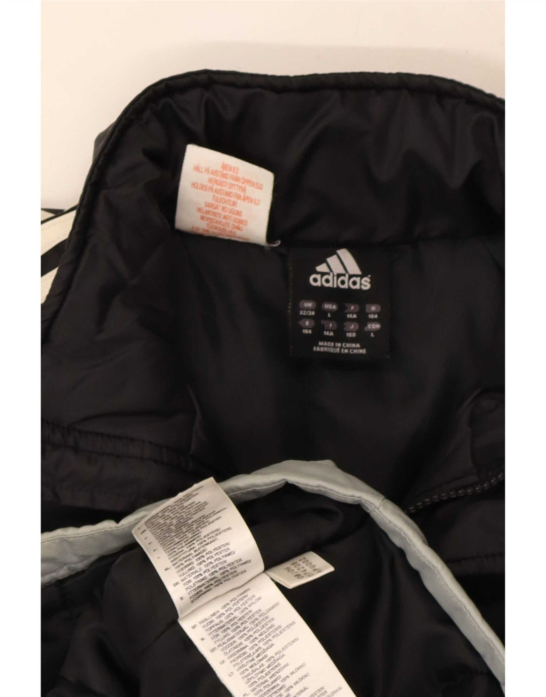 Adidas Boys Windbreaker Jacket 13-14 Years Black Colourblock Polyester