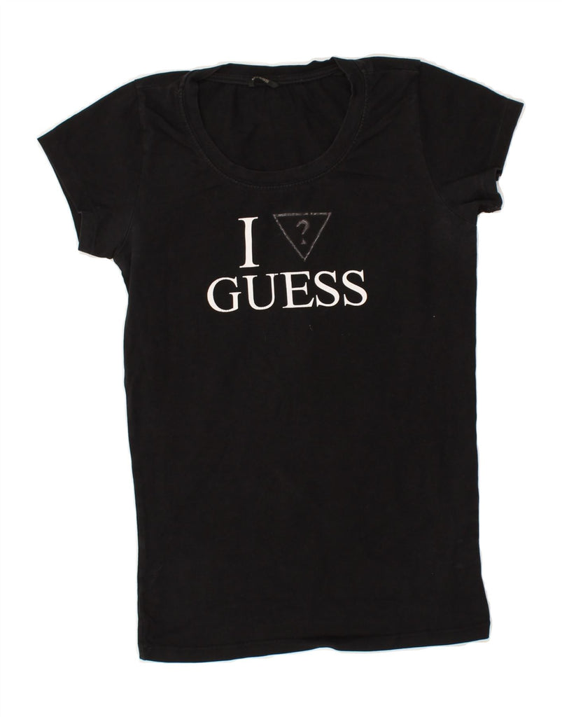 GUESS Girls Graphic T-Shirt Top 11-12 Years Large Black | Vintage Guess | Thrift | Second-Hand Guess | Used Clothing | Messina Hembry 