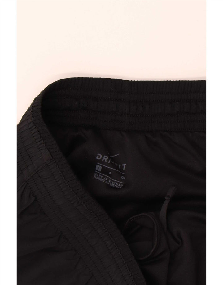 Nike Womens Dri Fit Graphic Sport Shorts UK 10 Small Black Polyester