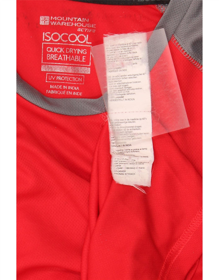 Mountain Warehouse Mens IsoCool T-Shirt Top Medium Red Colourblock