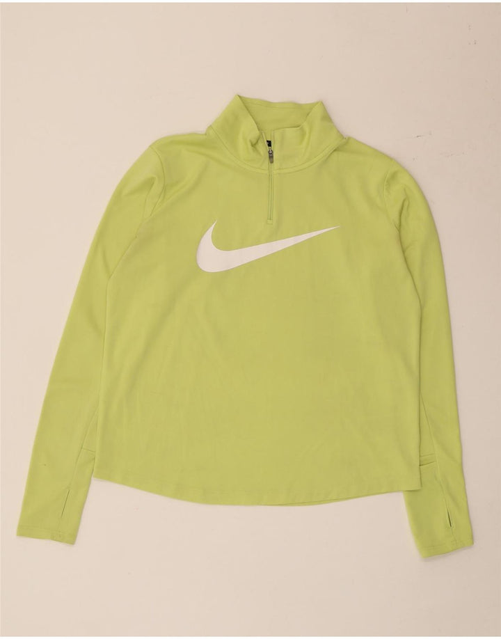 Nike Womens Dri Fit Graphic Pullover Tracksuit Top UK 14 Medium Green