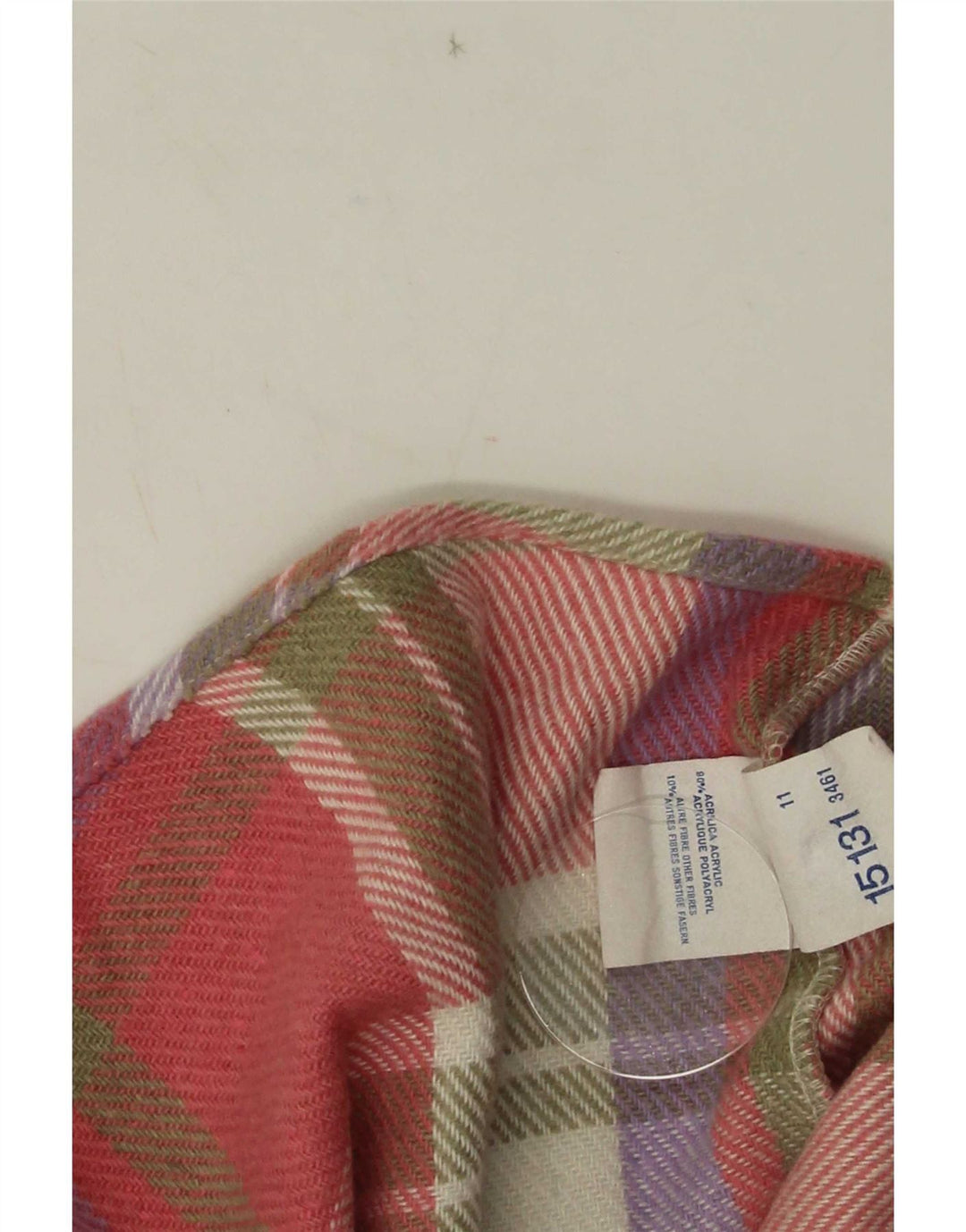 Vintage Mens Flannel Shirt Large Pink Check Acrylic