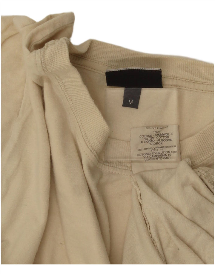 Trussardi Mens T-Shirt Top Medium Beige Cotton