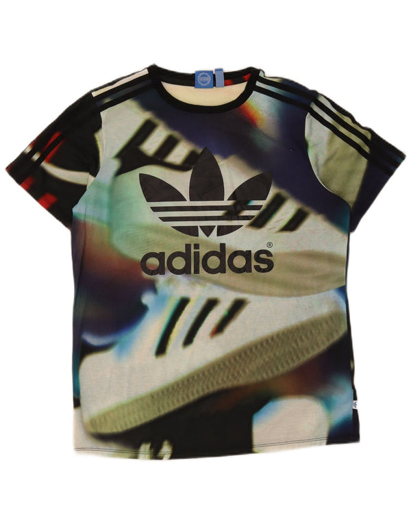 Adidas Womens Graphic T-Shirt Top UK 8 Small Multicoloured Polyester