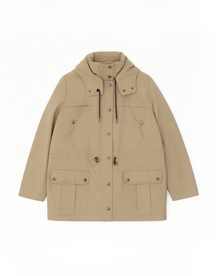 Marks & Spencer Womens Hooded Utility Jacket UK 20 2XL Beige Polyamide