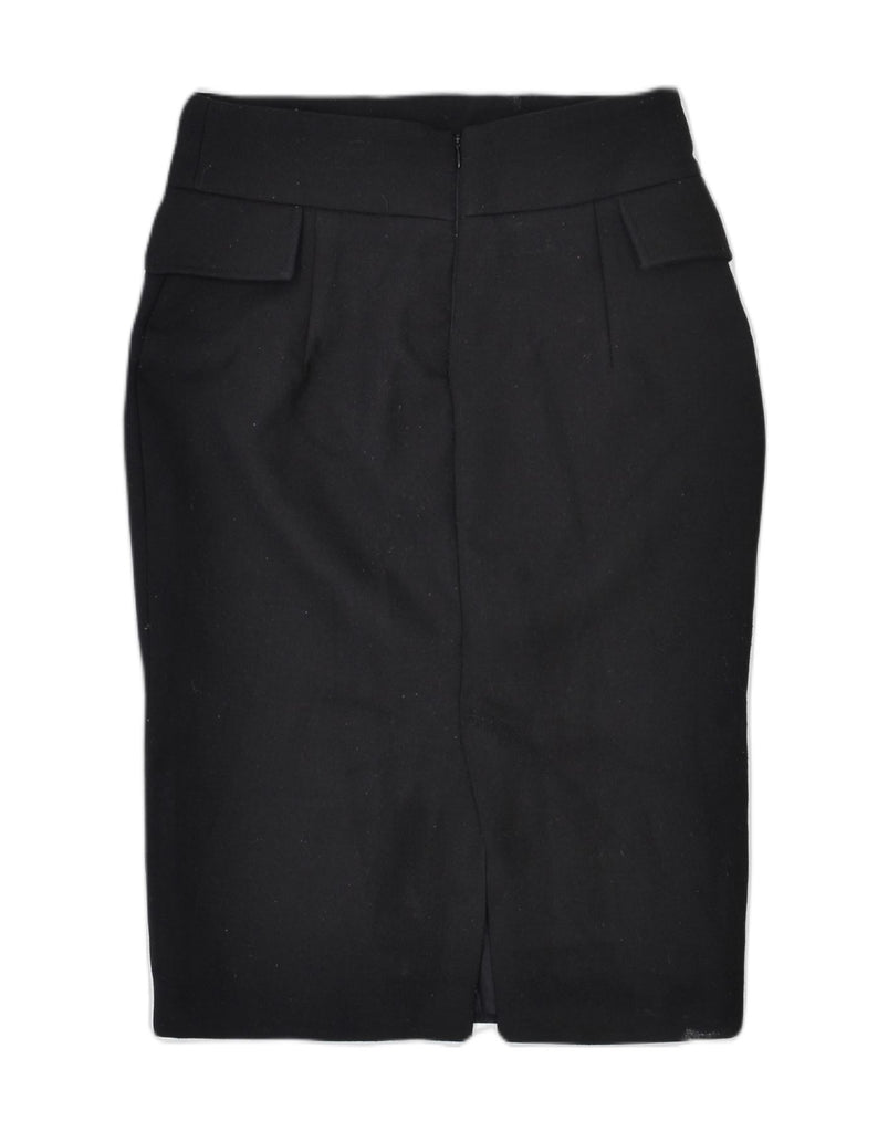 ZARA Womens Pencil Skirt Medium W28 Black Cotton | Vintage | Thrift | Second-Hand | Used Clothing | Messina Hembry 