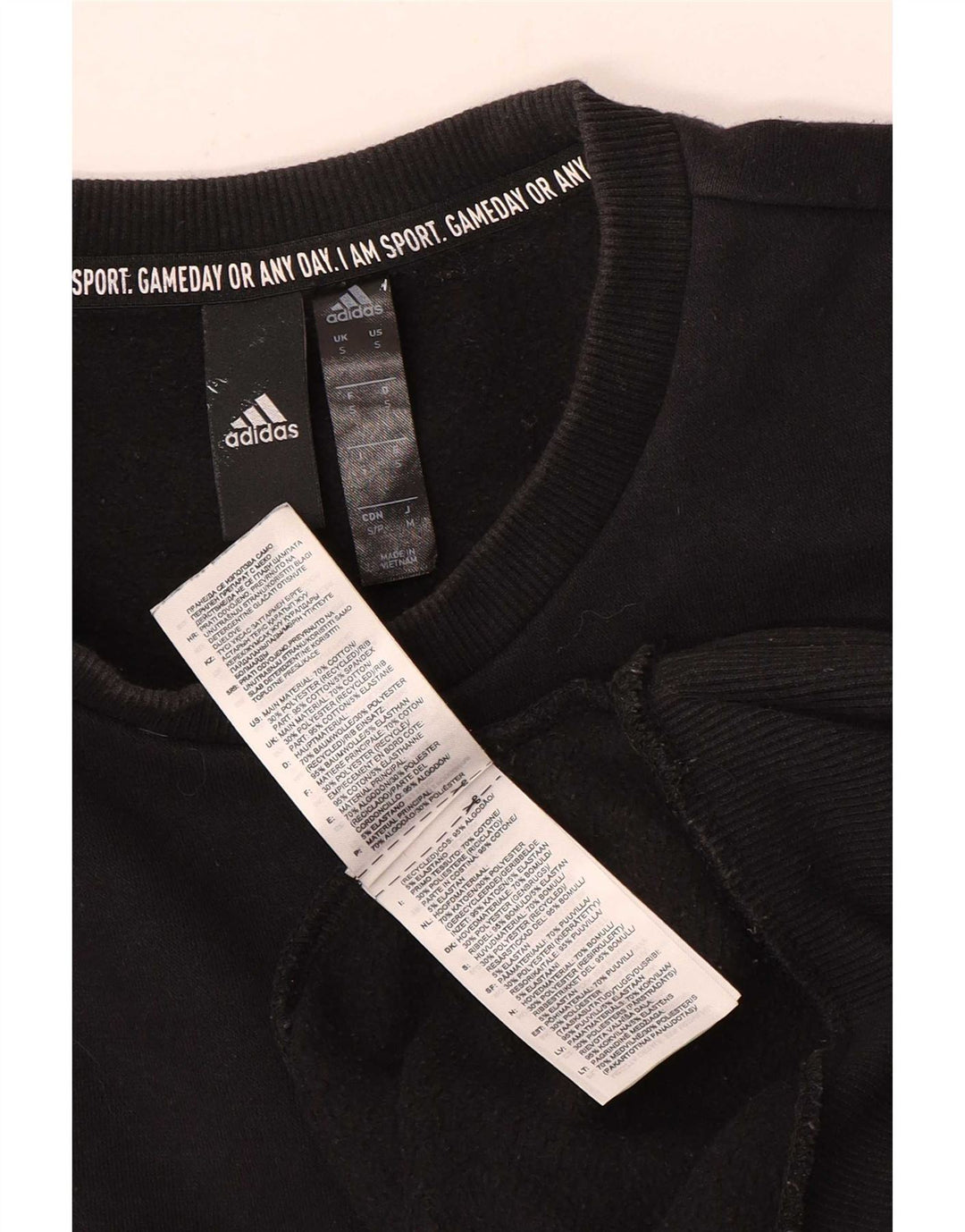 Adidas Mens Sweatshirt Jumper Small Black Cotton