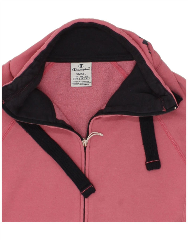 CHAMPION Womens Graphic Tracksuit Top Jacket UK 10 Small Pink Cotton Vintage Champion and Second-Hand Champion from Messina Hembry 