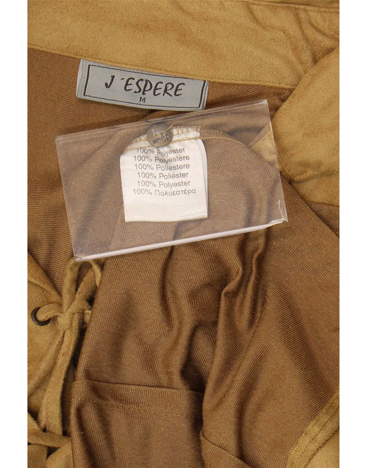 Vintage Womens Pullover Shirt Blouse UK 14 Medium Brown Polyester