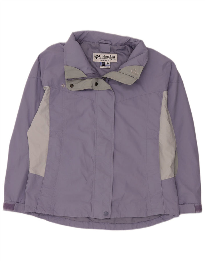 COLUMBIA Womens Interchange Rain Jacket UK 16 Large Purple Colourblock