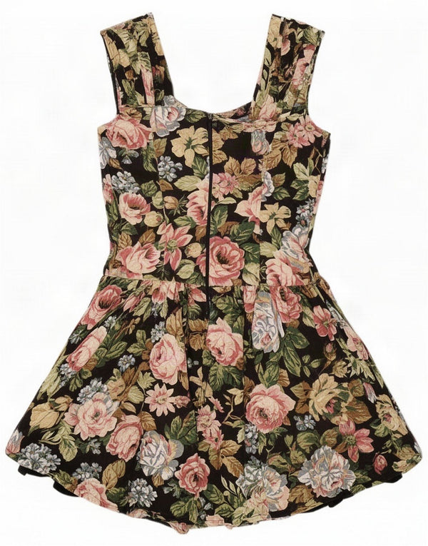 Vintage Womens Sleeveless A-Line Dress UK 10 Small Multicoloured Floral