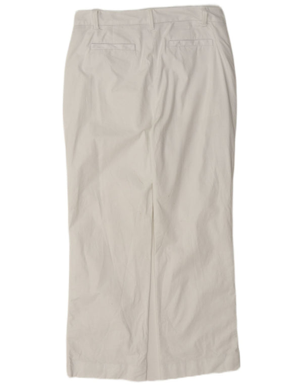 Marks & Spencer Womens Straight Chino Trousers UK 12 Medium W30 L28 White