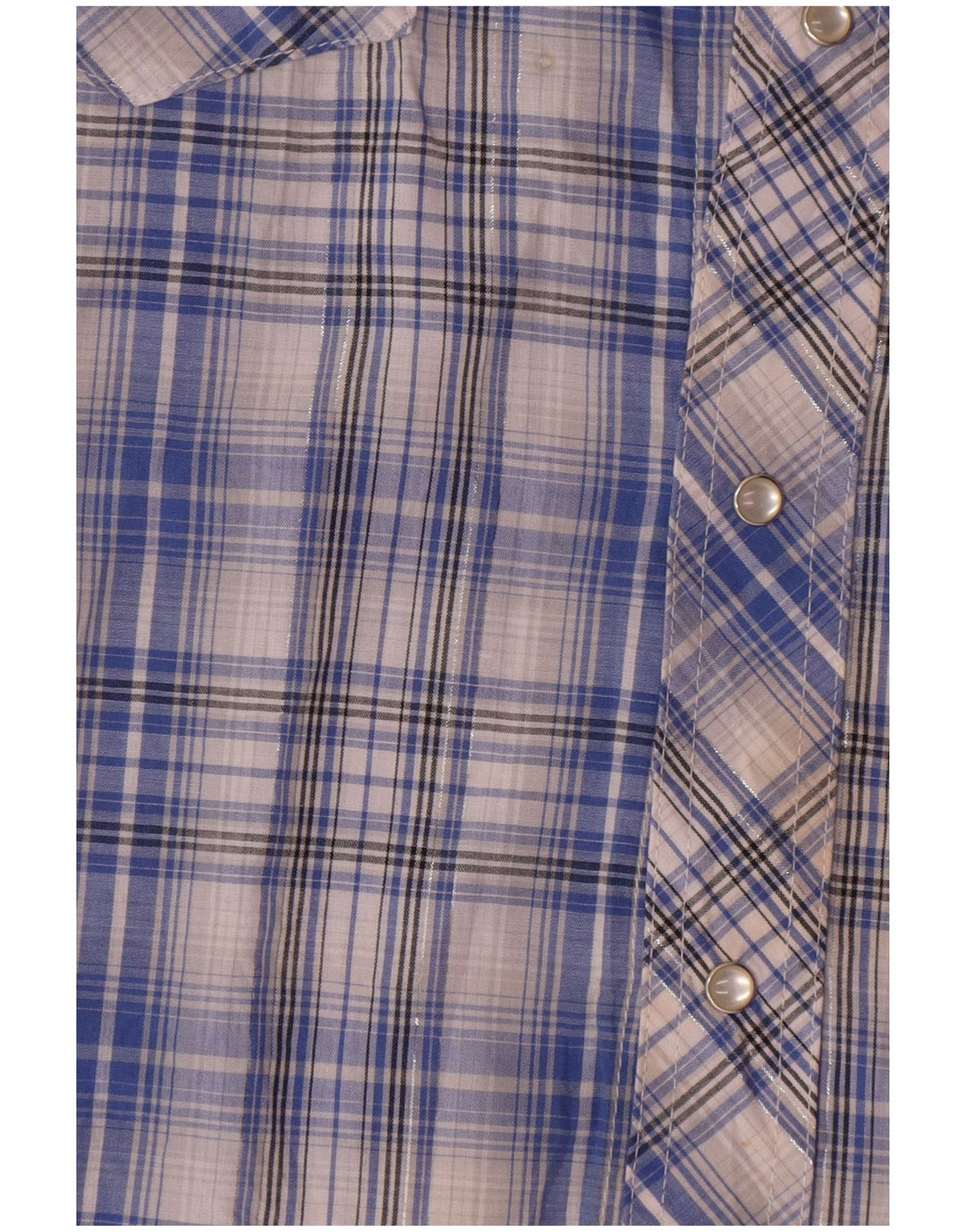 Wrangler Mens Western Short Sleeve Shirt XL Blue Plaid