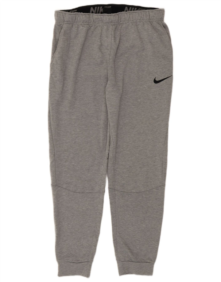 Nike Mens Dri Fit Tracksuit Trousers Joggers Large  Grey Polyester