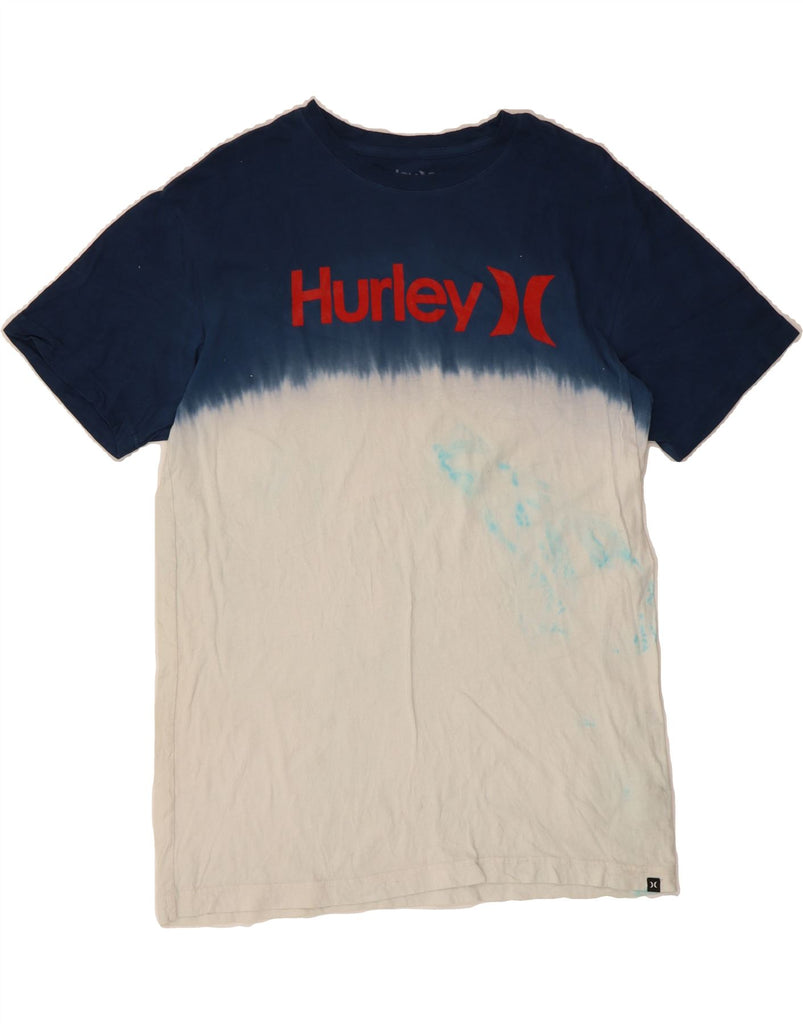 HURLEY Mens Graphic T-Shirt Top Large White Colourblock Cotton Vintage Hurley and Second-Hand Hurley from Messina Hembry 