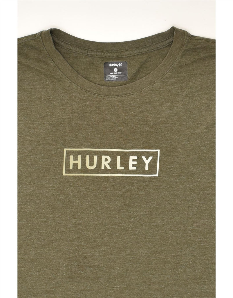 HURLEY Mens Graphic T-Shirt Top Large Khaki Cotton | Vintage Hurley | Thrift | Second-Hand Hurley | Used Clothing | Messina Hembry 