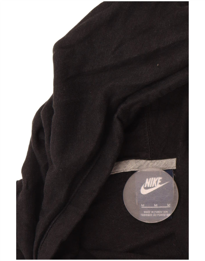 Nike Womens Hoodie Jumper UK 14 Medium Black Cotton