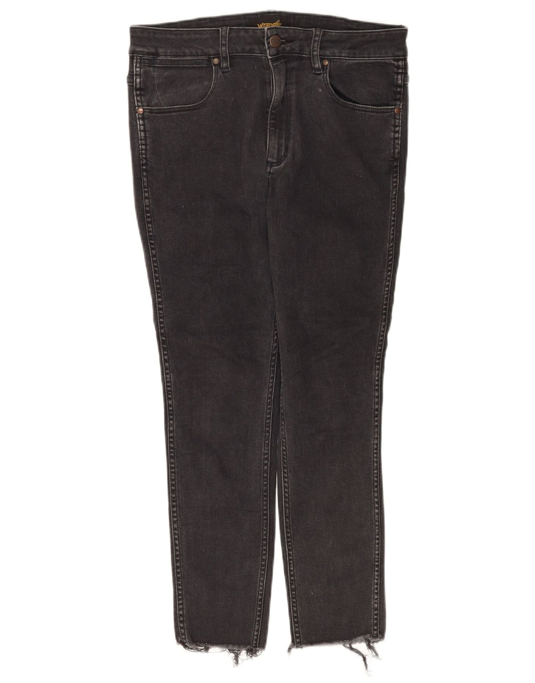 Wrangler Womens Cropped Jeans W32 L25 Black Cotton