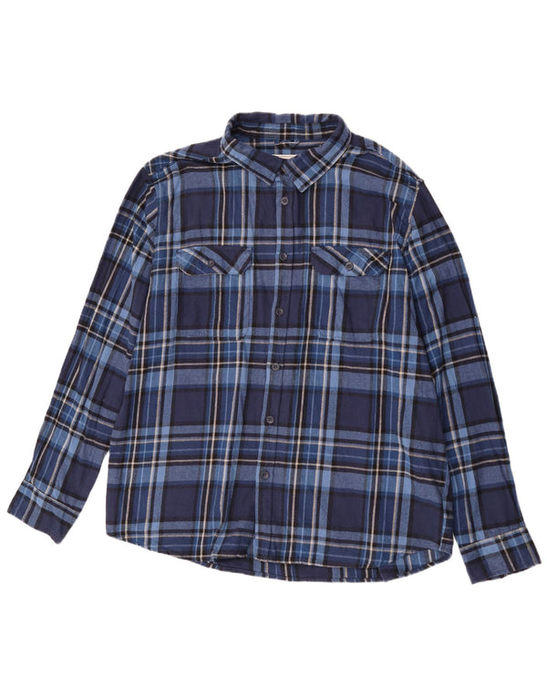 Mountain Warehouse Mens Flannel Shirt 3XL Blue Check Cotton