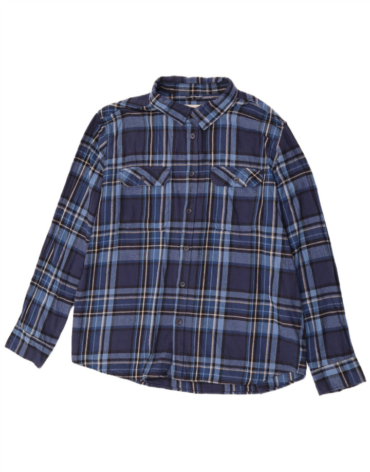 Mountain Warehouse Mens Flannel Shirt 3XL Blue Check Cotton