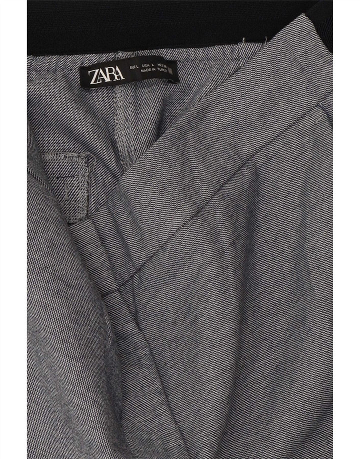 Zara Womens Capri Trousers Large W30 L23 Blue Polyester